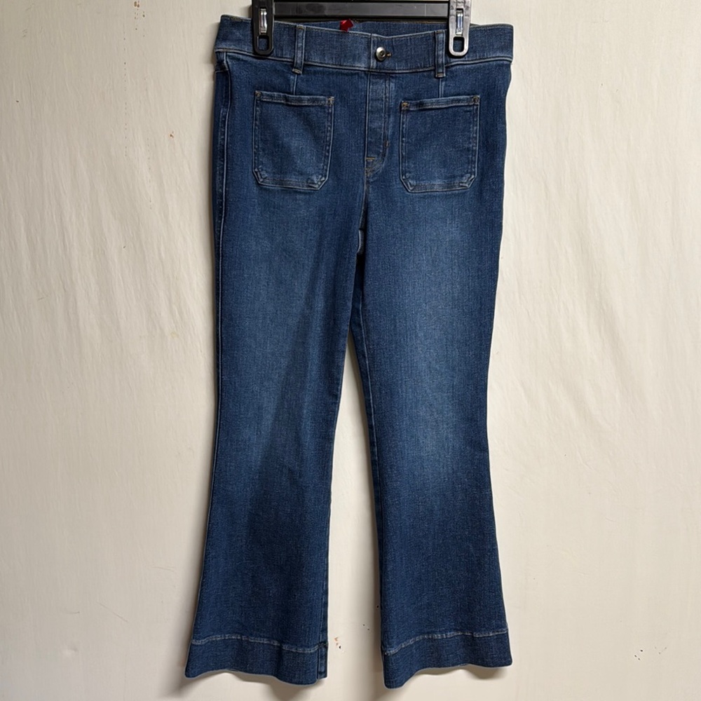 SPANX Dark Blue Flare Jeans Wide Leg